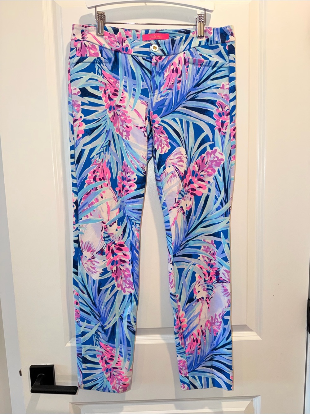 Lilly Pulitzer Kelly Knit Skinny Ankle Pants vibrant Mr. Peacock Tweethearts 4